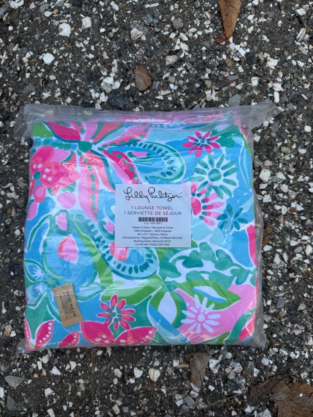 Lilly Pulitzer Pink Aqua Green Floral Lounge Towel
